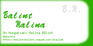 balint malina business card
